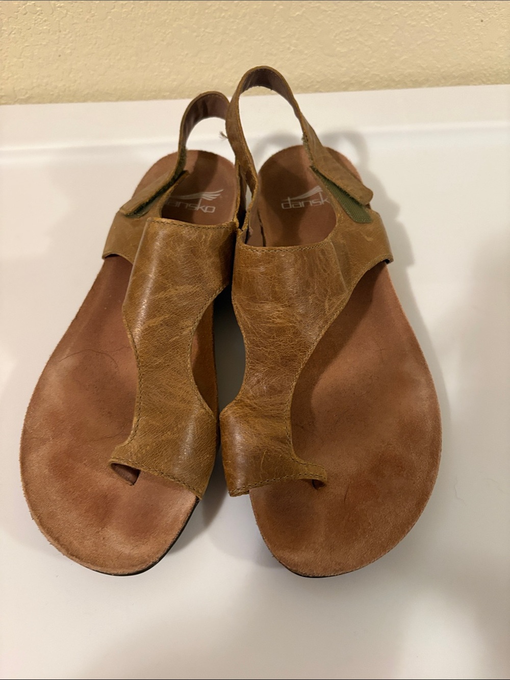 Dansko  Women's khaki/olive green Leather Slingback Sandals